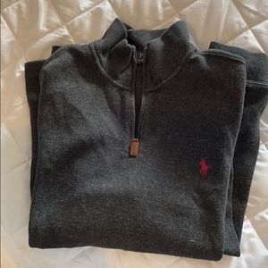 Warm Polo Quarter Zip Sweater Size L